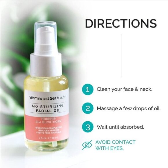VITAMINS AND SEA BEAUTY Face Oil Facial Day Moisturizer Hydrating - Picture 5 of 5